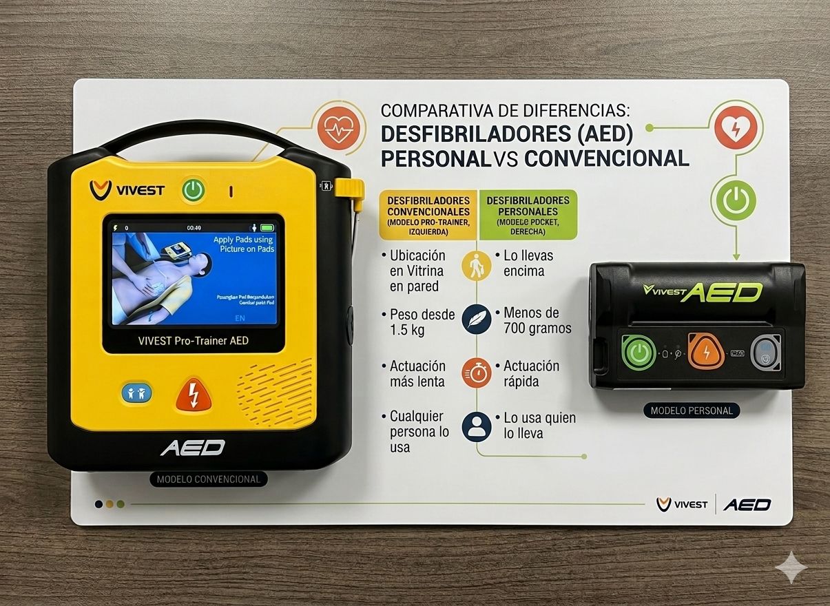 Desfibrilador personal vs desfibrilador convencional: ¿en qué se diferencian realmente?