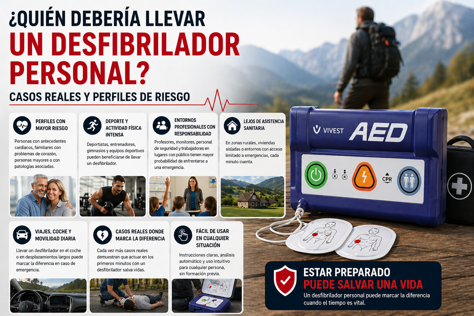 ¿Quién debería llevar un desfibrilador personal? Casos reales y perfiles de riesgo